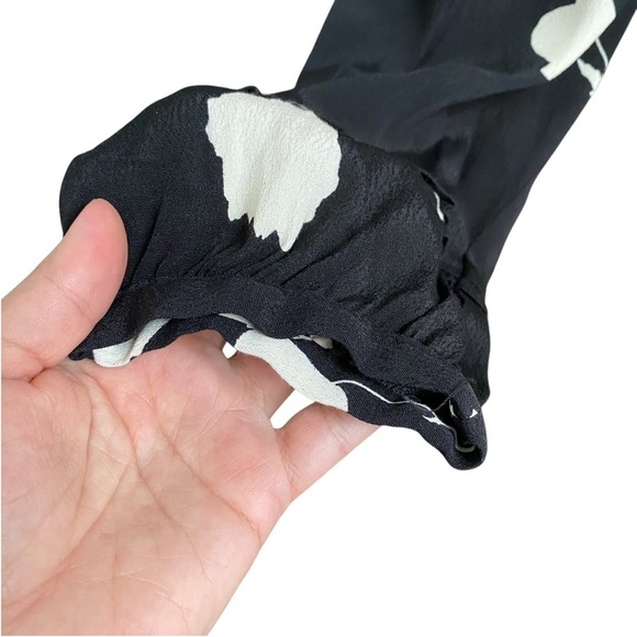 Ba&sh Paule Floral Maxi Dress Black White V-Neck 3/4 Sleeve Women’s Small - Picture 6 of 16